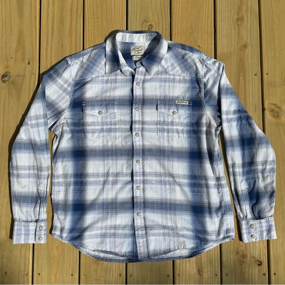 Lucky Brand Distinctive Western Sportswear Blue Women’s Large - Picture 1 of 5